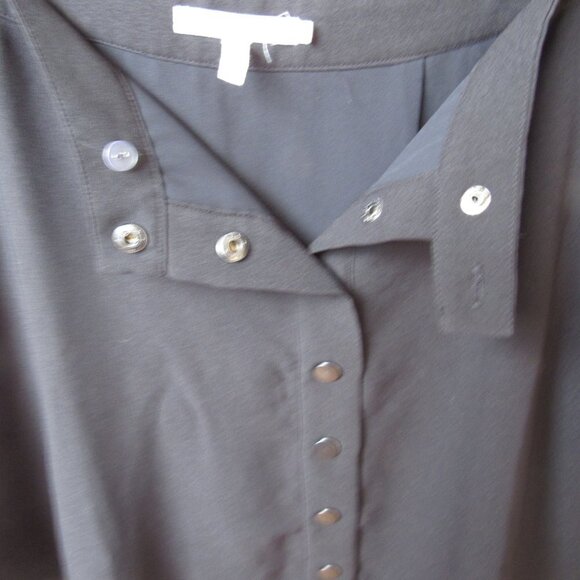 Avec Les Filles Black Mini Skirt Womens 0 Button Down Front - Picture 7 of 7